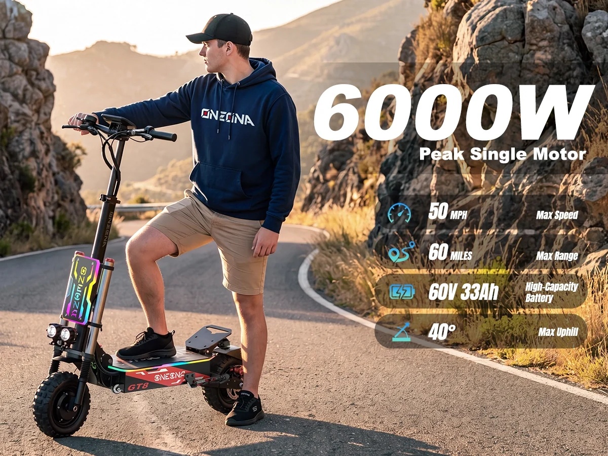 60V 5600W Dual Motor Electric Scooter - ONECNA NEW GT8PRO Adult Electric Scooter,