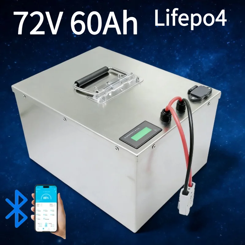 72V 60Ah Lifepo4 Battery Pack - 72V LiFePO4 Battery 60Ah Bluetooth APP