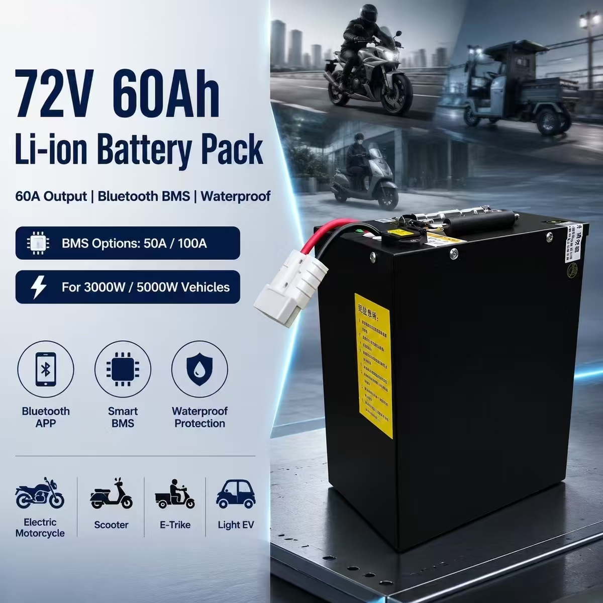 72V 60Ah 60A li-ion lithium Po - đánh giá và giá 72V 60Ah Lifepo4 Battery Pack