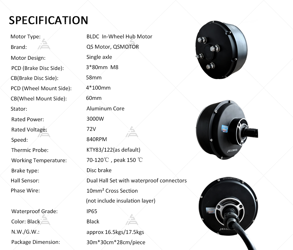 QSMOTOR 205 3000W V3 72V 80KPH - đánh giá và giá Electric Motorcycle Conversion Kit 72V